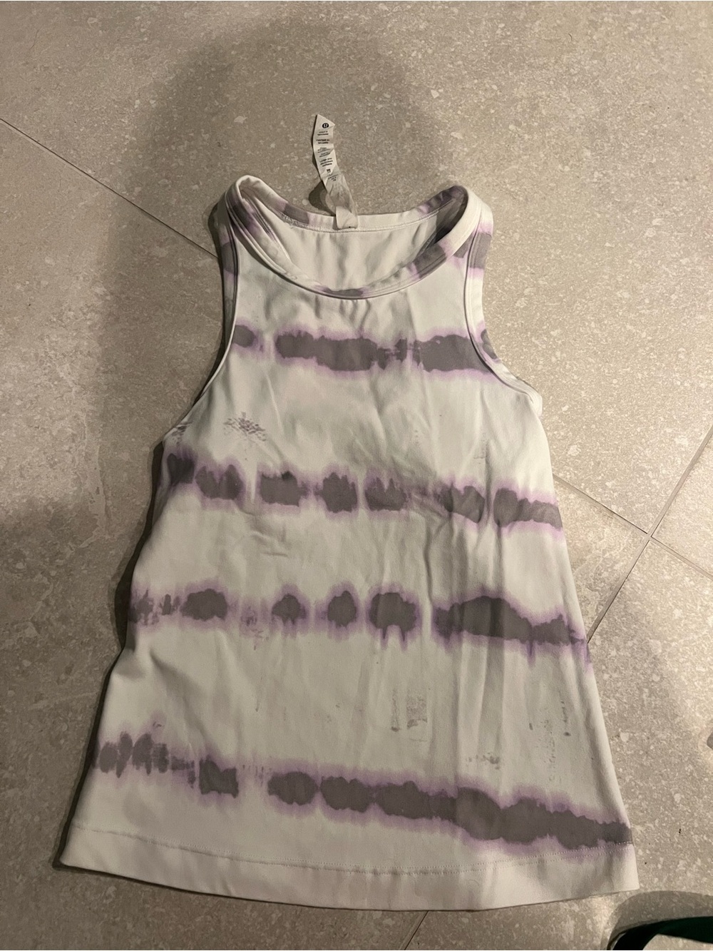 lululemon athletica White & Lavender Tie-Dye Racerback Tank